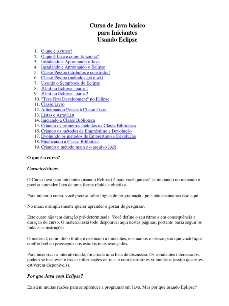 apostila de java para iniciantes
